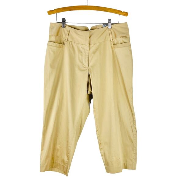 NWT Lane Bryant tan cropped high waisted stretchy chino classic trouser pants 14 - Picture 1 of 6